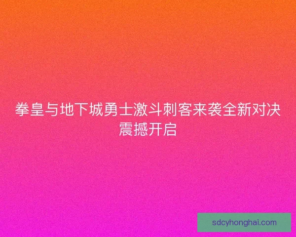 拳皇与地下城勇士激斗刺客来袭全新对决震撼开启