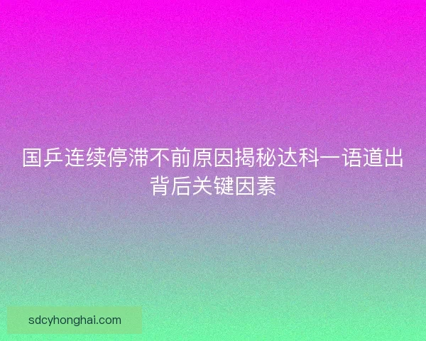 国乒连续停滞不前原因揭秘达科一语道出背后关键因素