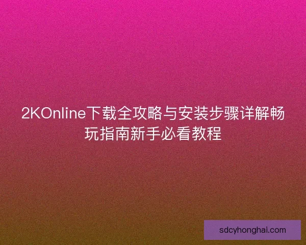 2KOnline下载全攻略与安装步骤详解畅玩指南新手必看教程