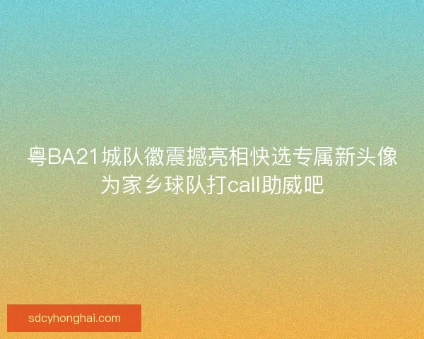 粤BA21城队徽震撼亮相快选专属新头像为家乡球队打call助威吧