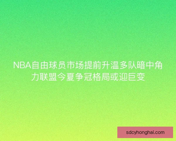 NBA自由球员市场提前升温多队暗中角力联盟今夏争冠格局或迎巨变